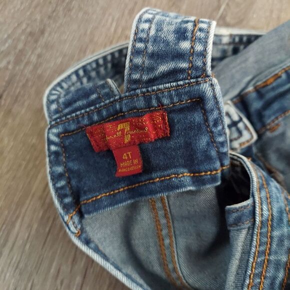 Little Girls 7 For All Mankind Denim Overall Jumper 4T - Picture 7 of 8